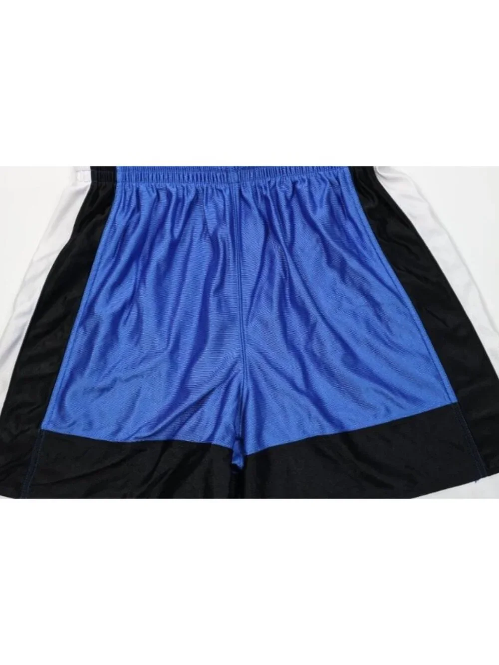 Vintage 90s Mens Large Color Block Silky Dazzle Gym Basketball Shorts Blue USA
